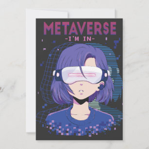 Anime girl virtual reality glasses Invitation