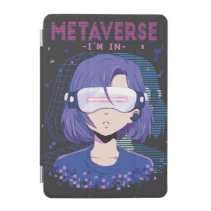 Anime girl virtual reality glasses iPad mini Cover
