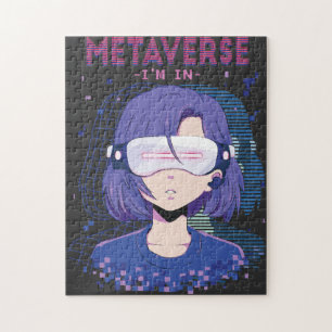 Anime girl virtual reality glasses jigsaw puzzle