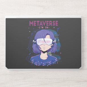 Anime girl virtual reality glasses Laptop Skin