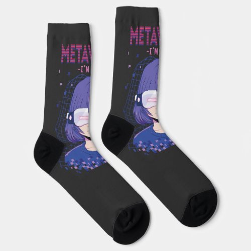 Anime girl virtual reality glasses Socks