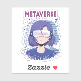 Anime girl virtual reality glasses Sticker