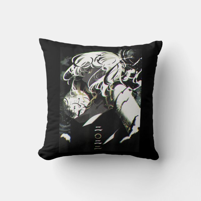 Anime Girl Waifu Aesthetic Japanese Otaku  Throw Pillow (Front)