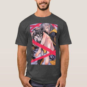 Anime Girl Waifu Wolf Aesthetic Japanese Otaku T-Shirt