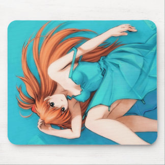 Anime Girl Watercolor Art Mouse Pad