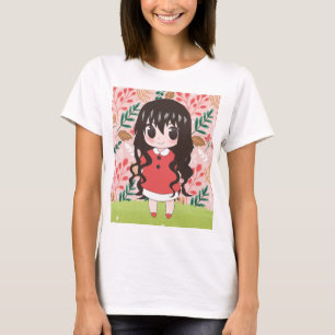 anime girl with flowers T-Shirt