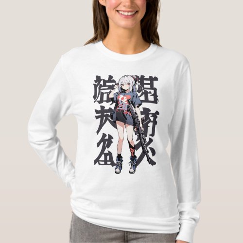 Anime girl with gun T_Shirt