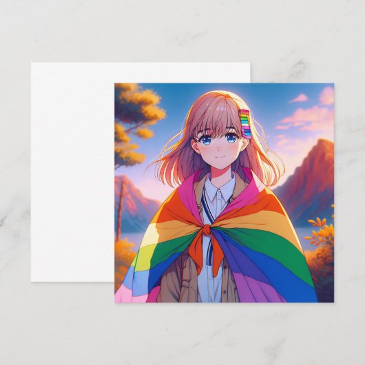 Anime Girl with LGBTQIA+ Cape  (Front/Back)