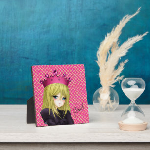Anime Girl with Pink Crown  Plaque