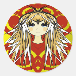 Anime Girls Classic Round Sticker