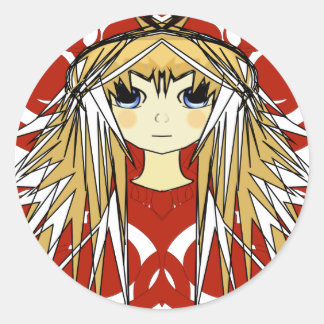 Anime Girls Classic Round Sticker