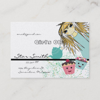 Anime Girl's CupCake Club Business Card