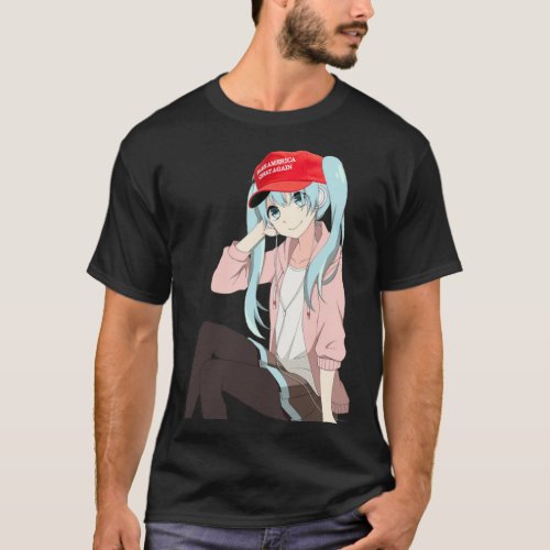 Anime Girls For Trump Waifu MEME Sticker T_Shirt