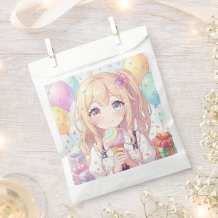 Anime Girl's Ice Cream Birthday Party Favor Bag