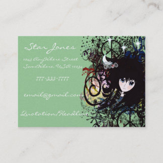 Anime Girls Swirls and Peace Business Card