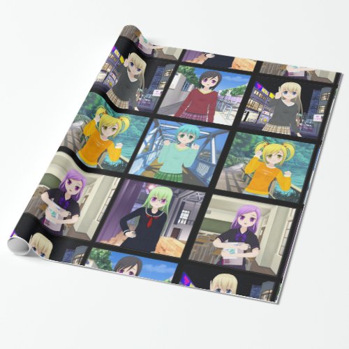 Anime girls wrapping paper