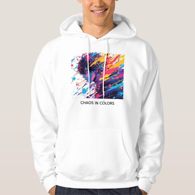 Anime Graffiti Chaos — Color Splash Hoodie (Front)