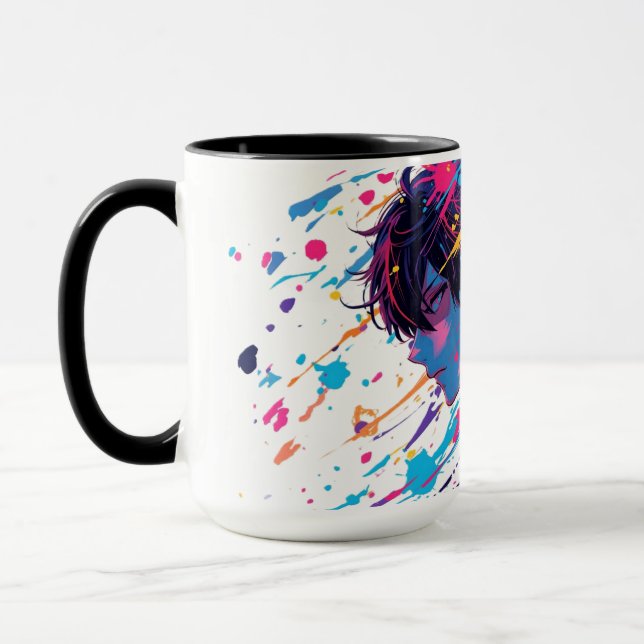 Anime Graffiti Chaos — Color Splash Mug | Bold Art (Left)