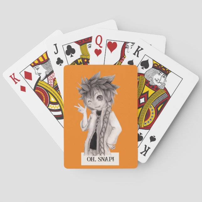 Anime Guy O SNAP, Original Drawing Poker Cards (Back)