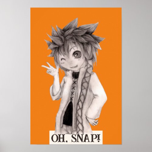 Anime Guy O SNAP Original Drawing Poster