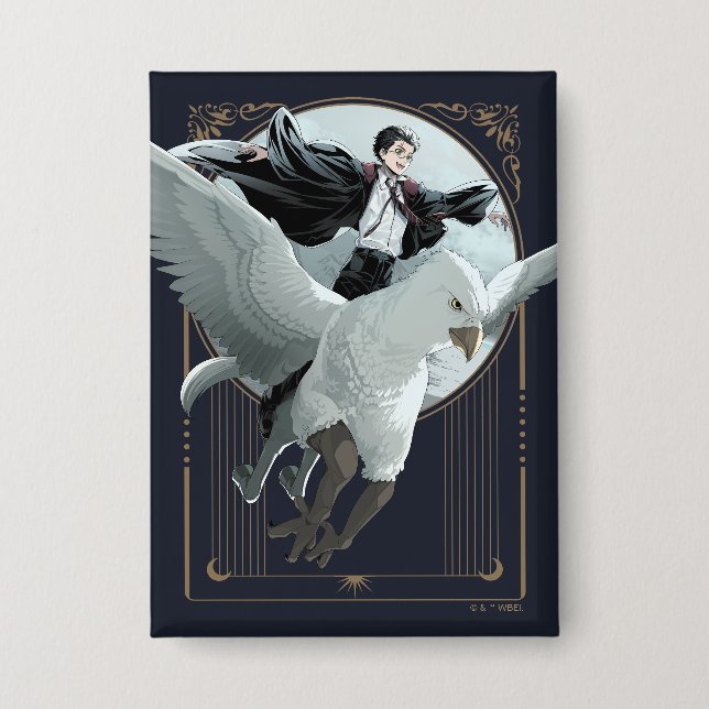 Anime HARRY POTTER™ Flight with Buckbeak Button (Front)