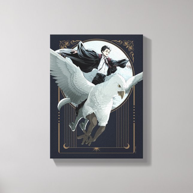 Anime HARRY POTTER™ Flight with Buckbeak Canvas Print (Front)