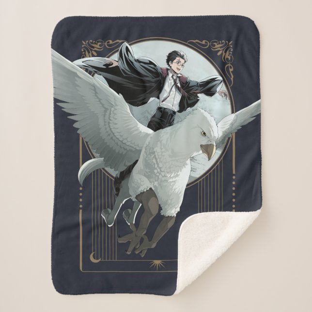 Anime HARRY POTTER™ Flight with Buckbeak Sherpa Blanket (Front)