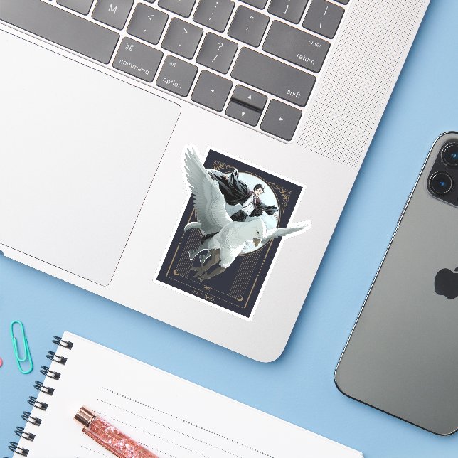 Anime HARRY POTTER™ Flight with Buckbeak Sticker (Laptop w/ iPhone)