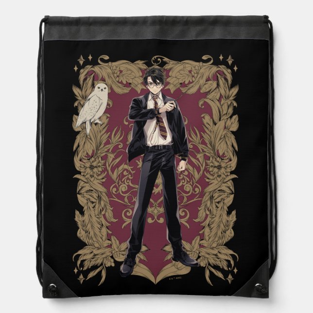 Anime HARRY POTTER™ Ornate Frame Drawstring Bag (Front)