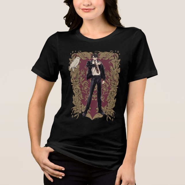 Anime HARRY POTTER™ Ornate Frame Tri-Blend Shirt (Front)