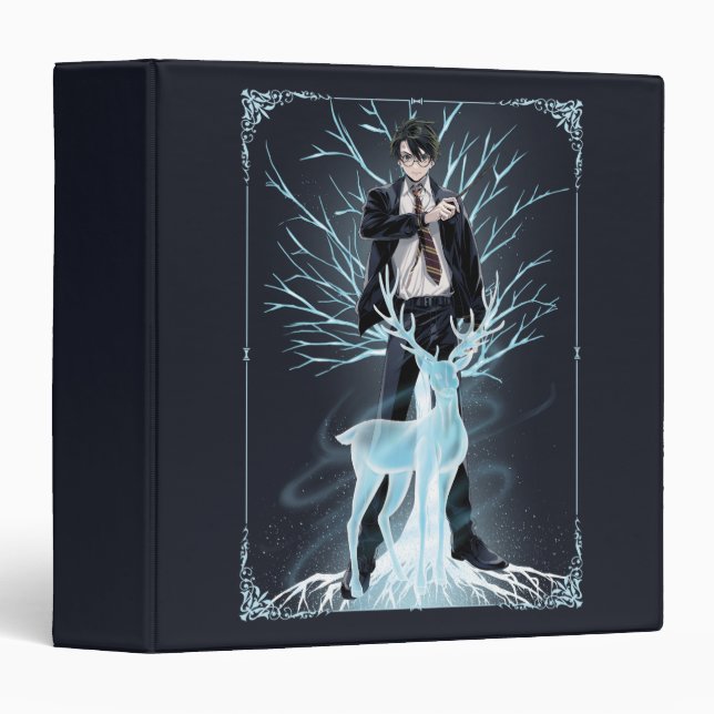 Anime HARRY POTTER™ Stag Patronus 3 Ring Binder (Front/Spine)