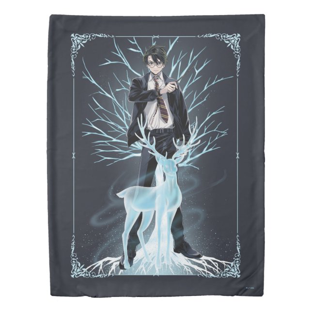 Anime HARRY POTTER™ Stag Patronus Duvet Cover (Front)