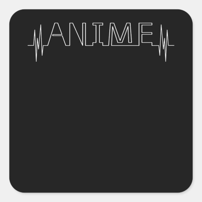 Anime Heartbeat Square Sticker (Front)