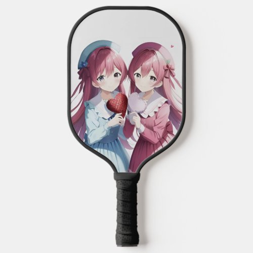 Anime hearts Valentines Day Pickleball Paddle