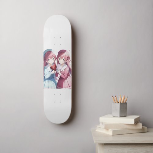 Anime hearts Valentines Day  Skateboard