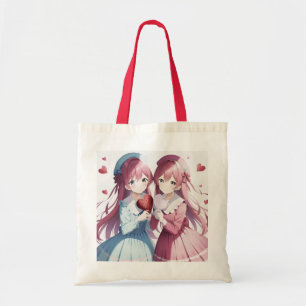 Anime hearts Valentine's Tote Bag