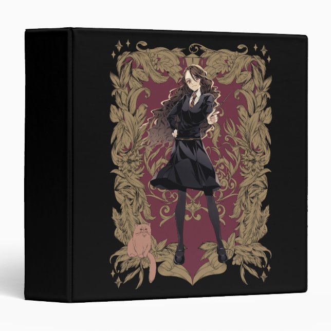 Anime Hermione Granger Ornate Frame 3 Ring Binder (Front/Spine)