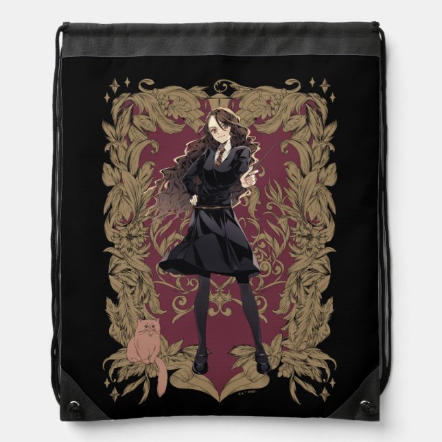 Anime Hermione Granger Ornate Frame Drawstring Bag (Front)
