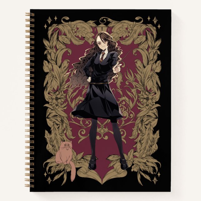 Anime Hermione Granger Ornate Frame Notebook (Front)