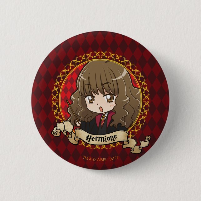 Anime Hermione Granger Pinback Button (Front)