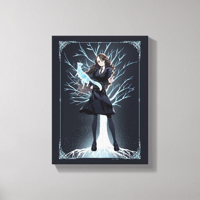 Anime Hermione Granger's Otter Patronus Canvas Print (Front)