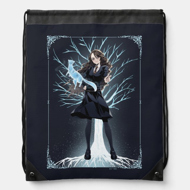 Anime Hermione Granger's Otter Patronus Drawstring Bag (Front)