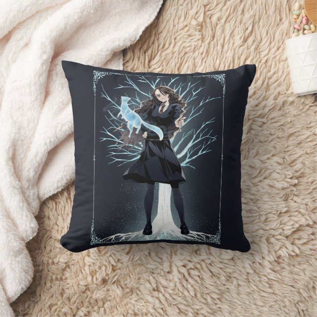 Anime Hermione Granger's Otter Patronus Throw Pillow (Blanket)