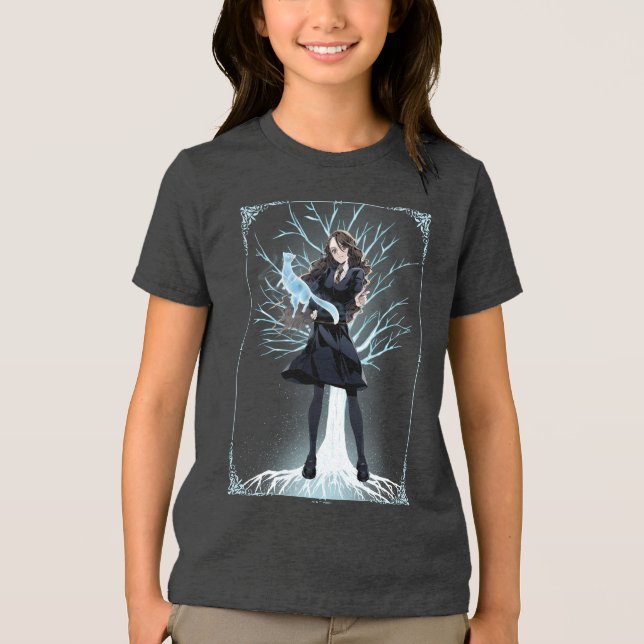 Anime Hermione Granger's Otter Patronus Tri-Blend Shirt (Front)
