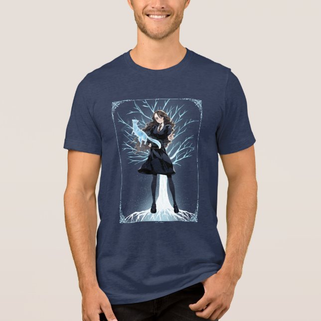 Anime Hermione Granger's Otter Patronus Tri-Blend Shirt (Front)
