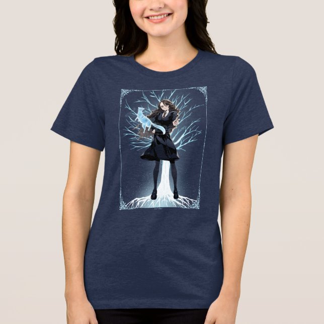 Anime Hermione Granger's Otter Patronus Tri-Blend Shirt (Front)