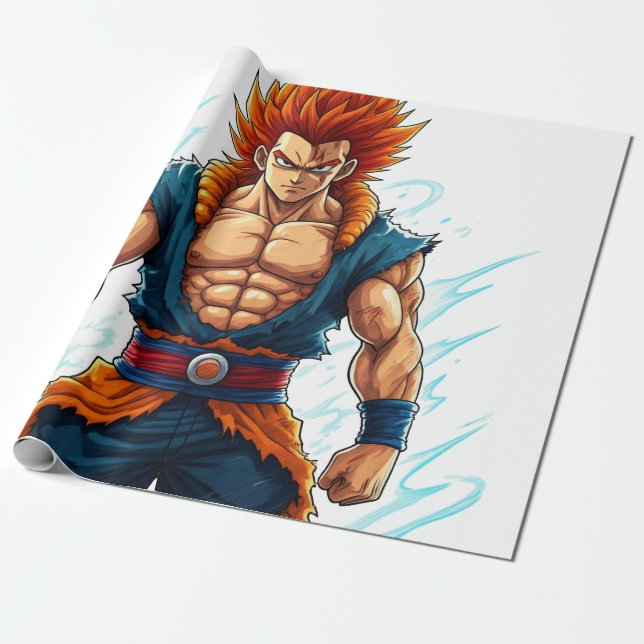 anime hero otaku weeb decal merch wrapping paper (Unrolled)