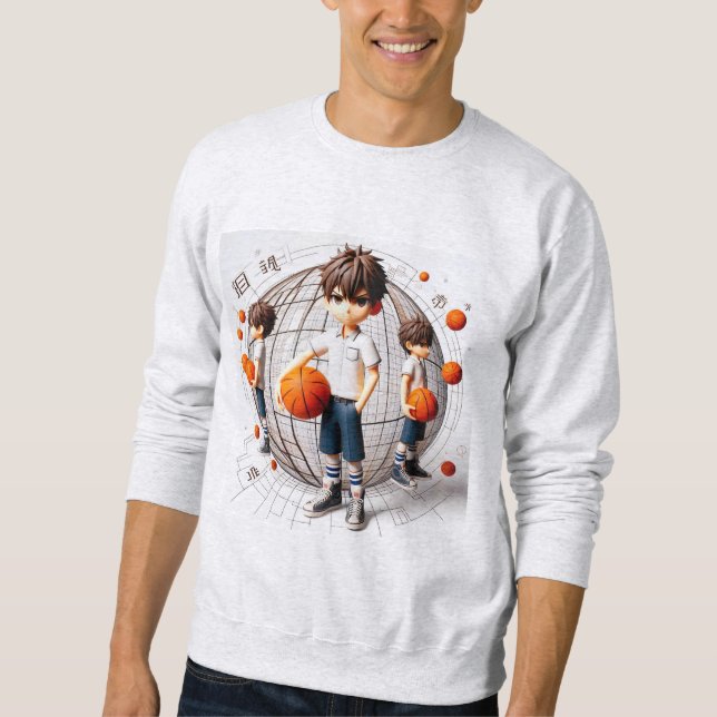Anime Hoop Star – 3D Basketball Sweatshirt (Front)