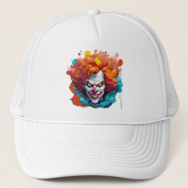 Anime Horror Clown Trucker Hat (Front)