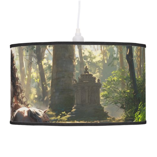 Anime horseback ride in the woods ceiling lamp (Right)